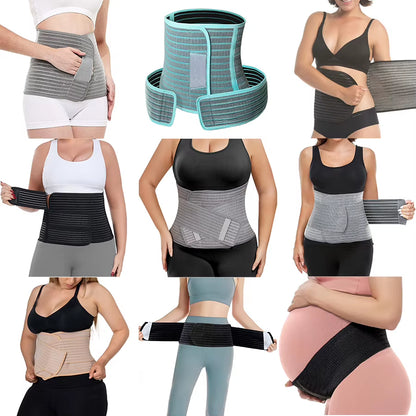 Logo Breathable Adjustable Nylon Bamboo Spandex Postpartum Belly Support Compression Abdominal Binder C Section